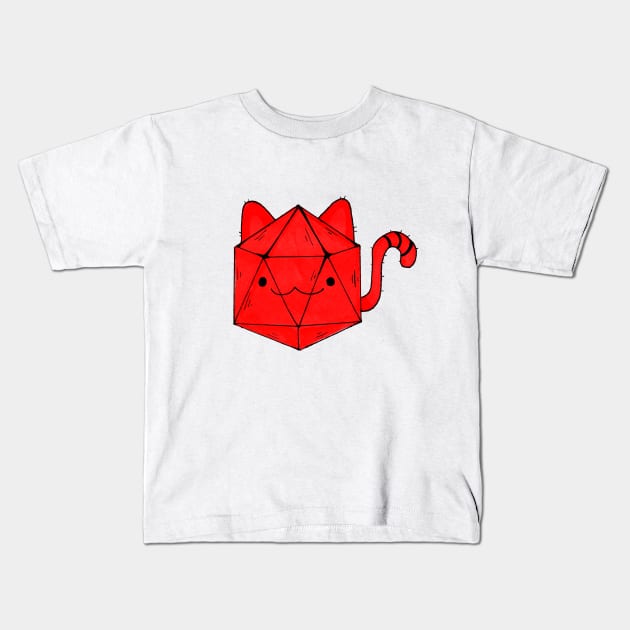 dice Cat Kids T-Shirt by Biscuit